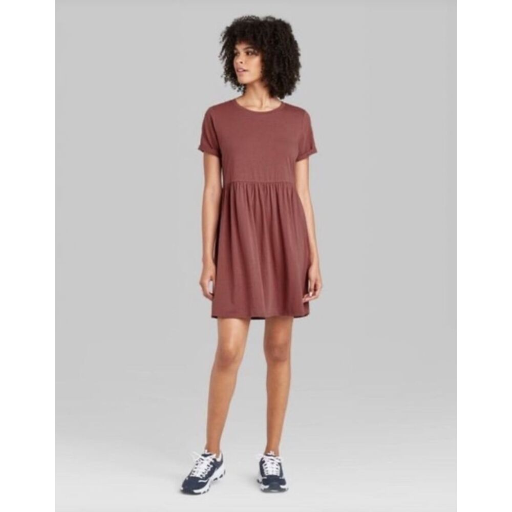 Wild Fable Babydoll T-Shirt Dress Mauve Dusty Rose Size Small Mauve/Dusty Rose